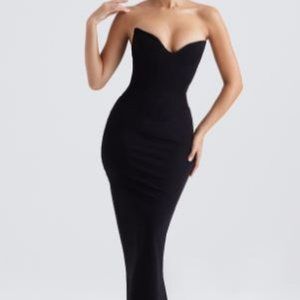 HOUSE OF CB - SABINE BLACK STRAPLESS CORSET DRESS (WORN ONCE)